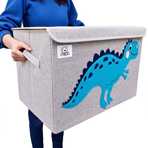 Foldable Large Kids Toy Chest with Flip-Top Lid, Collapsible Fabric Animal Toy Storage Organizer/Bin/Box/Basket/Trunk for Toddler, Children and Baby Nursery (Bear) - color: Bear