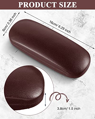 Frienda 3 Pieces Hard Shell Glasses Case Eyeglass Case Protective Sunglass Holder with Cleaning Cloth for Men Women Unisex - color: Brown