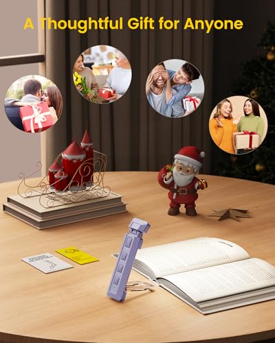 Glocusent Extendable Book Lights for Reading at Night, 5 Enhanced Brightness & 3 Colors with Sleep Aid & Timers, Clip on USB Rechargeable Reading Light for Books in Bed, Ideal Book Lovers Gifts - color: Purple
