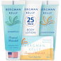Bergman Kelly - Hotel Toiletries Bundle - Tropical Waterfall, 1 oz each, 100 Pcs - 4-Piece Set: 25 Rectangular Bar Soap, 25 Shampoo, 25 Conditioner & 25 Body Lotion - Bulk Mini Guest Amenities Supply - size: 1 Ounce (Pack of 25)