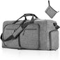 Vomgomfom 65L/85L/115L Foldable Travel Duffle Bag, Lightweight Checked Luggage with Shoe Compartment, Water-Resistant Weekender Overnight Bag for Men & Women - color: A Gray, size: 115L
