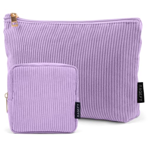MAGEFY Makeup Bag Small Cosmetic Bag for Women - color: Purple-2pcs-Small+Large
