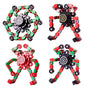 Gokeey Christmas Fidget Toys Transformable Fidget Spinners for Kids and Adults, Stress Relief Sensory Toys for Boys and Girls Fingertip Gyros for ADHD Autism for Kids Birthday Gifts - style: fidget toys 4pc-red
