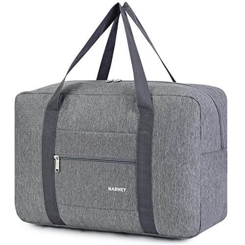 For Spirit Airlines Personal Item Bag Foldable Travel Duffel Bag Tote Carry on Luggage Duffle Overnight for Women and Men - color: 1112-Thick Series Grey