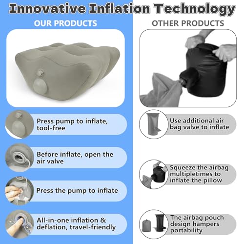 Inmoredo Inflatable Leg Elevation Pillow After Surgery, Wedge Leg Elevating Pillows for Injury Recovery, Blood Circulation, Swelling, Legs Support Cushion Knee Hip Ankles Pain