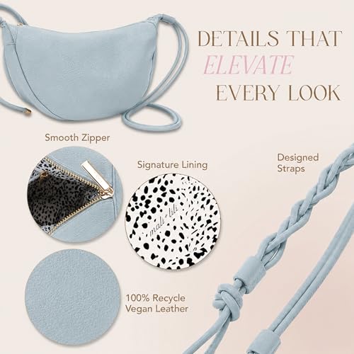 Mali&Lili Hobo Shoulder Bag for Women, Aria Convertible Crossbody Bags for Women, Vegan Leather purses, Shoulder Handbags - color: Slate Blue