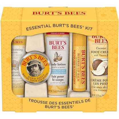 Burt's Bees Gifts Ideas - Essential Everyday Beauty Set, 5 Travel Size Products - Deep Cleansing Cream, Hand Salve, Body Lotion, Foot Cream and Lip Balm - style: Essentials Everyday Beauty Gift