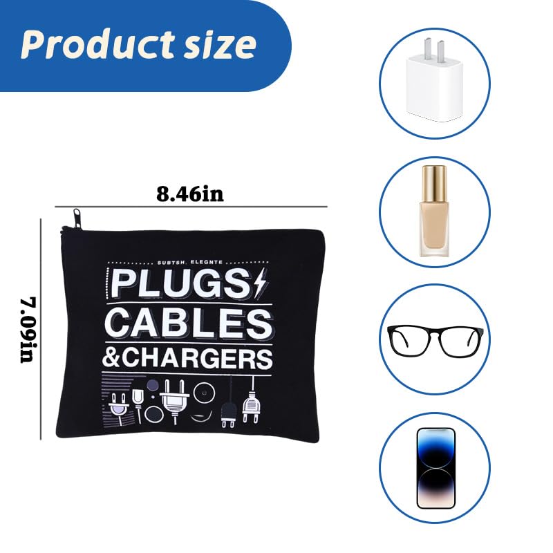ShiQiao Spl Cable Organizer Bag Travel Charger Plugs Cosmetic Bags Travel Storage Bag Pouches for Daughter Granddaughter Birthday Christmas Gift for Friend Chargers Cables Toiletry Organizer Pouch - style: Plugs