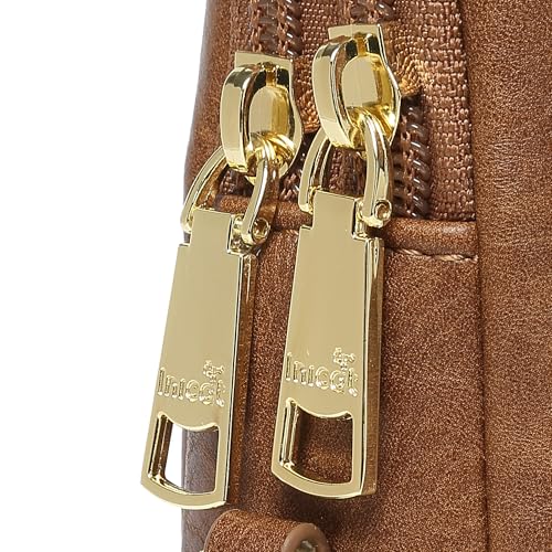 Haytijoe Small Anti Theft Crossbody Bag for Women Faux Leather Lightweight Sling Bags RFID Blocking Fanny Pack for Travel - color: Brown Mocha