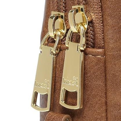 Haytijoe Small Anti Theft Crossbody Bag for Women Faux Leather Lightweight Sling Bags RFID Blocking Fanny Pack for Travel - color: Brown Mocha