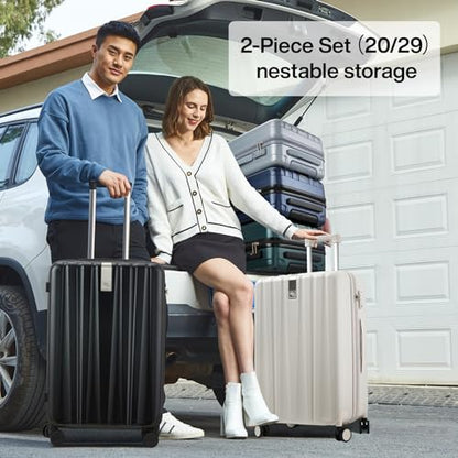Hanke Luggage Sets 2 piece Carry On Luggage with Wheels PC Hard Shell Suitcases Lightweight Travel Luggage Travel Suitcase Woman Men 20/29 Inch (Blackish Green) - color: Blackish Green, size: 2 Piece Set（20/29）