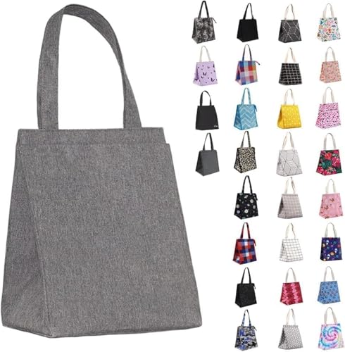 iknoe Lunch Bag Insulated Lunch Bags for Women & Men, 9L Reusable Lunch Tote, Portable Adult Thermal Large Lunch Cooler for Work Picnic (Grey) - color: Puregrey-02, size: Velcro Closure