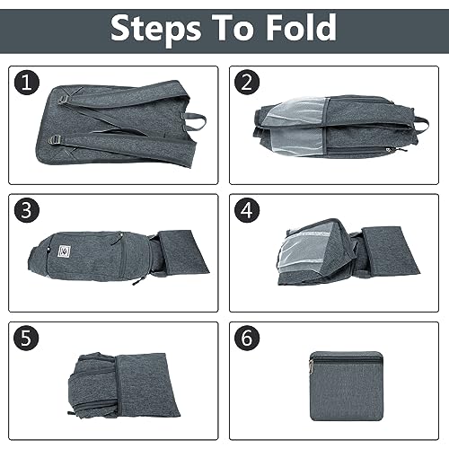 Esup 15L Lightweight Hiking Backpack Foldable Small Travel Backpack Packable Camping Backpack for Women Men (Dark Gray) - color: Dark Gray