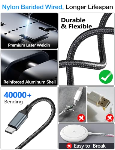 Travel Essentials,Multi Charging Cable for Apple Watch Charger/iPhone Charger/Samsung Charger,USB A & Type C Power Cable for iWatch Ultra/10-2/iPhone 17-11/Samsung S26,Serial Cables,Car[1.2M] - color: 2-Black+Black, size: 1.2M