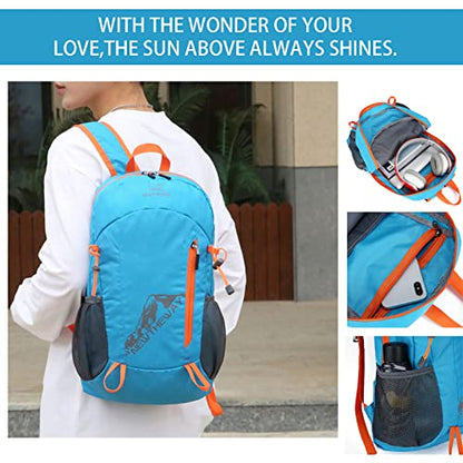 Lywencom Hiking Backpack,20L sports lightweight folding waterproof ultra-light backpack suitable for outdoor camping picnic(blue), LW026 - color: Blue