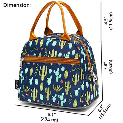 FlowFly Insulated Lunch Cooler Bag - Tote Bag Organizer for Women/Men, Cactus - color: Cactus