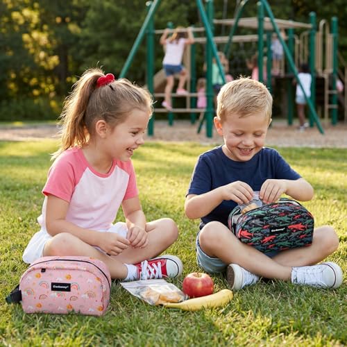 Cerbonny Small Cooler Bag, Freezable Snack Bag, Mini Cooler, small Insulated bag for Work, School, Travel, Picnic, Camping & Daily Use,Black Shark Pattern - color: Black Shark