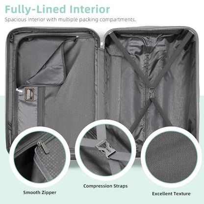 LARVENDER Luggage Sets 6 Piece, Expandable Luggage Set Clearance for Women, Suitcases with Wheels, Hardside Hard Shell Travel Luggage with TSA Lock, Mint Green - color: Mint Green, size: 6 piece set