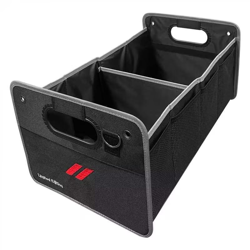 Car Trunk Organizer, Trunk Storage Box with Handle For Dodge Charger Challenger Durango, Collapsible 2 Compartment Automotive Storage Box, Waterproof Oxford Polyester Travel Accessories (B)