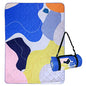 Exclusivo Mezcla Extra Large Waterproof Picnic Blankets 3 Layer, Sandproof and Foldable Outdoor Blanket for Beach Camping, Park and Travel - color: Abstract Yellow