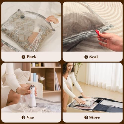 Vacbird Vacuum Bags for Travel with Rechargeable air Pump,Carry-on Size Compression Packing Bags for Luggage and Suitcase, Space Saver for Clothes and Clothing 24 Combo Travel Size - size: 24 Combo Travel Size