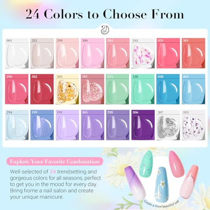 AzureBeauty Dip Powder Nail Kit with Electric Nail Drill 24 Colors Spring Summer Macarons Purple Pink Nail Starter Kit with Dip Liquids Base Top Coat Activator Portable French Art Essential Easter Set - color: Macaron Pastel Pink Purple