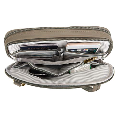 Travelon Women's Anti-theft Tailored East/West Organizer Chrossbody - color: Sable