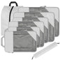 8 Set Compression Packing Cubes for Travel, Expandable Luggage Organizer with Shoe Bag & Laundry Bag - Lightweight Suitcase & Backpack Travel Essentials (Beige) - color: Beige