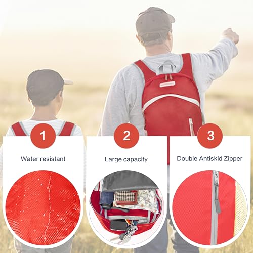 35L Foldable Waterproof Backpack For Outdoor Sports Travel Inside Wet Clothes Compartment Packable For Multiple - color: 1red