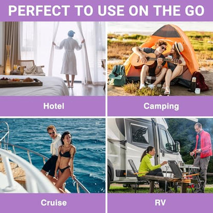 Travel Washing Machine & Retractable Clothesline - Hand Washing Machine & Portable Clothes Washer - Durable Travel Laundry Wash Bag & Camping Washing Machine - Portable Manual Clothes Washer - color: Lavander