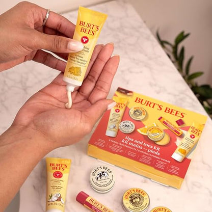 Burt's Bees Gifts Ideas, Tips and Toes Kit, 6 Travel Size Products - Pomegranate Moisturizing Lip Balm, 2 Hand Creams, Foot Cream, Cuticle Cream, and Hand Salve - size: 6 Count