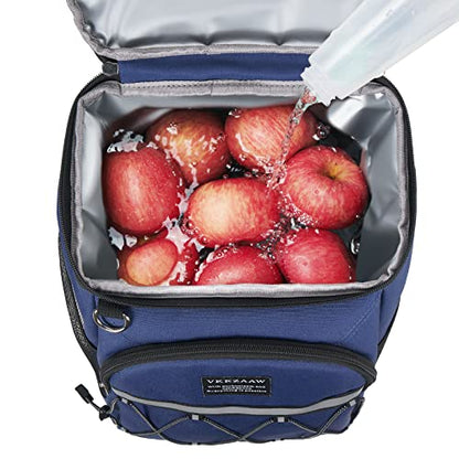 Backpack Cooler Backpack 26 Cans Insulated Leak Proof for Women Men Beach Camping Picnic Fishing Hiking Lunch Backpack Waterproof Cooler - color: Blue, size: Medium