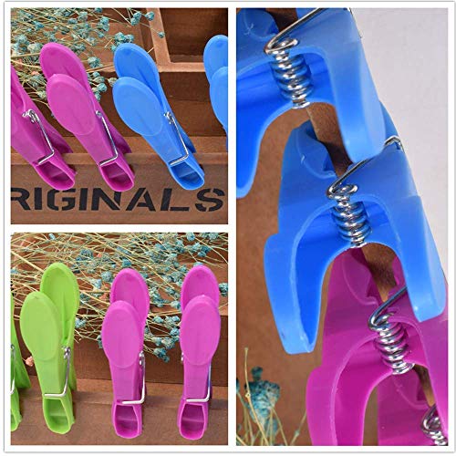 Strong Clothes Pins for Drying Heavy Duty Laundry Clothespins Travel Plastic Clothing Clamps Big Towel Clips 24 Pack - color: 24pcs (3.54inch) Plastic Clothespins