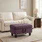 28.5 Inch Storage Ottoman Bench, Upholstered Ottoman with Hidden Storagefor Bedroom Living Room, End of Bed Foot Rest Stool, Purple - color: Purple