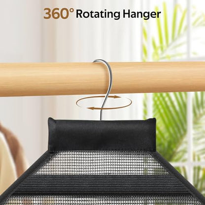 MISSLO Bathroom Shower Organizer Mesh Hanging Shower Caddy with Rotatable Hanger (Black)