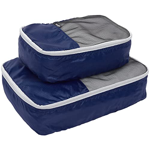 Wrangler 4 Piece Miami Luggage and Packing Cubes Set, Blue - color: Blue, size: 4 Piece Set
