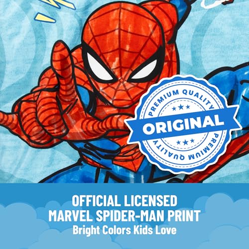 Jay Franco Kids Slumber Bag and Pillow - 54 x 27 Inch Comfy Indoor Sleeping Bag for School and Sleepovers, 2 Piece Set, Blue - Spiderman - color: Blue - Spiderman