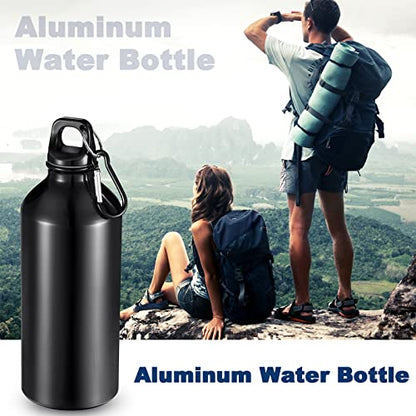 CHENGU Aluminum Water Bottle 20 oz Reusable Bottles Lightweight Leak Proof Aluminum Sports Travel Bottles with Twist Cap Buckle for Gym, Hiking, Cycling, Camping, Fishing - color: Black