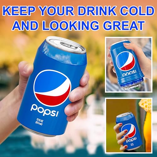 BeerSkin Skywin Silicone Can Covers that Look Like Soda - 10 Pack 12 oz (355ml), Reusable & Durable Soda Can Cover, Fun Kozies for Cans for Camping, Parties, Outdoor, Beach Accessories (Blue) - size: Blue