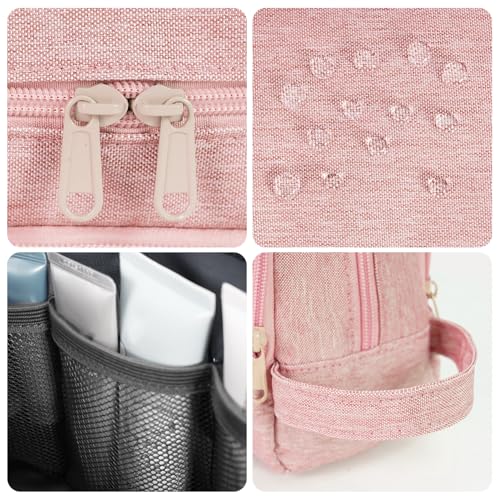 Toiletry Bag for Men Hanging Dopp Kit Water Resistant Shaving Bag Small Toiletry Bag for Traveling (Denim Pure Pink) - color: Denim Pure Pink