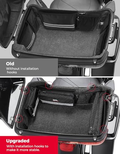 KEMIMOTO Upgraded for Rear Pack Organizers with Hooks Compatible with Touring 2014-2024 2025 for Street Glide Road King Tri Glide - style: With Hook