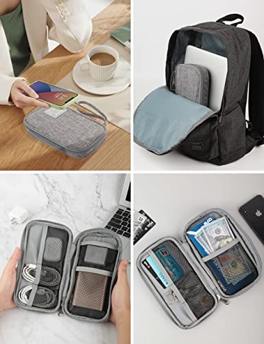 GOX Electronic Cable Organizer Travel Case Tech Pouch - color: GREY-Small