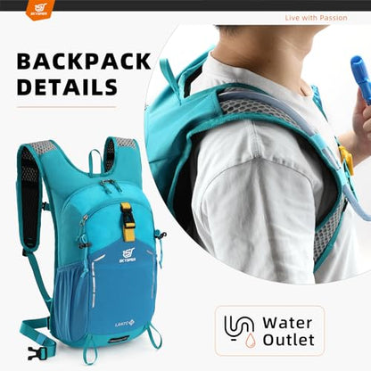 SKYSPER Small Hiking Backpack - 15L Travel Daypack Lightweight Bag Water Resistant Hiking Backpacks for Women Men(Blue) - color: Lantc15-blue, size: Small