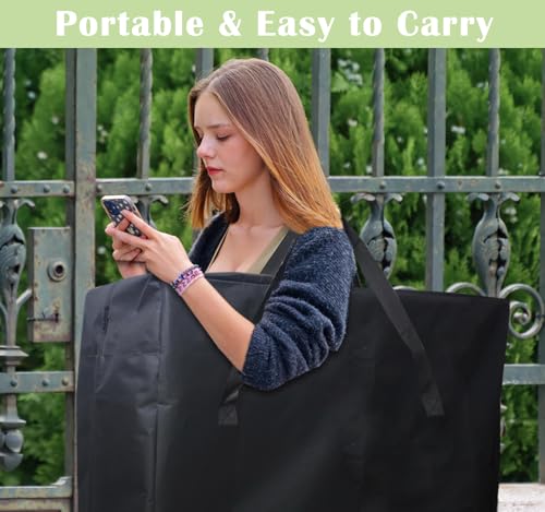 4/6/ 8 Foot Folding Table Storage Bag, Waterproof Heavy Duty Large Carrying Bag for Folding Tables, Picnic/Camp Tables Cover with Durable Zipper & Shoulder Strap, 31" D X 49" W X4.7 H, Black - size: 8FT Folding Table Bag