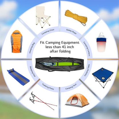 INFANZIA 41inch Sports Duffel Travel Bag, 94L Extra Large Duffel Luggage Bag with Upgrade Zipper, Water Resistant & Foldable Equipment Storage Bag for Camping Tent Tripod Fishing - size: 41x10x14 inch