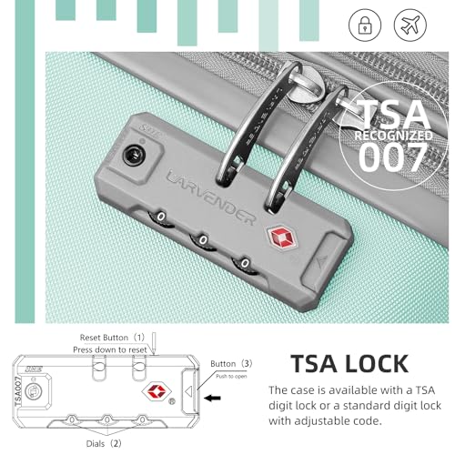 LARVENDER Luggage Sets 6 Piece, Expandable Luggage Set Clearance for Women, Suitcases with Wheels, Hardside Hard Shell Travel Luggage with TSA Lock, Mint Green - color: Mint Green, size: 6 piece set