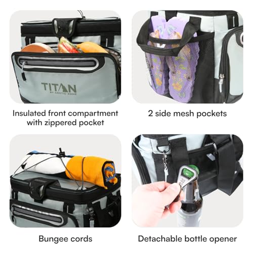 Titan by Arctic Zone Deep Freeze Cooler - Zipperless Hardbody Cooler - Deep Freeze Insulation, HardBody Liner, and SmartShelf - color: Seagrass, size: 30 Can
