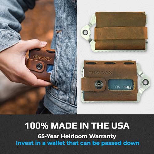Trayvax Element Wallet, RFID Front Pocket Credit Card Holder with Money Clip, Minimalist Slim Leather Metal Wallet for Men and Women - color: Raw | Mississippi Mud
