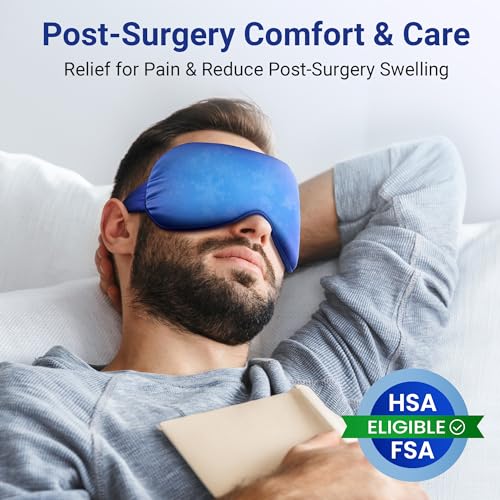 Hsa Store Eligible Items Fsa: Cold Compress for Migraines Headache Puffiness Dark Circles, Face Ice Pack for Sleep Puffy Eyes, Reusable Cooling Gel Eye Mask (Blue) - color: Blue
