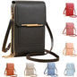 Anti-Theft Leather Bag,Small Crossbody Cell Phone Purse Wallet for Women,RFID Block Phone Purse Crossbody with Shoulder Strap - color: Black